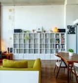 rectangular brown wooden table